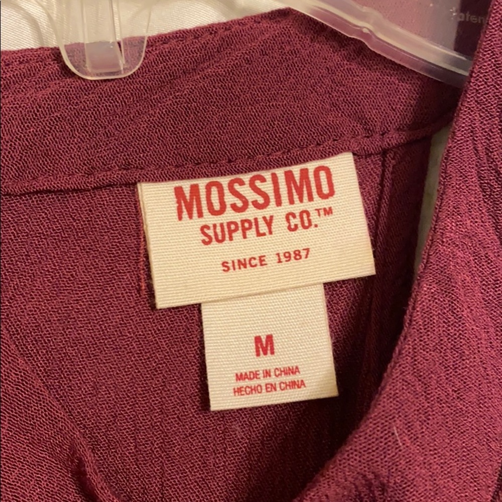 Mossimo Maroon Ruffle Shorts Sleeveless Romper - Picture 4 of 7